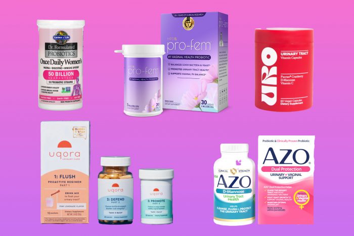 Image of bottles of supplements for improving vaginal health