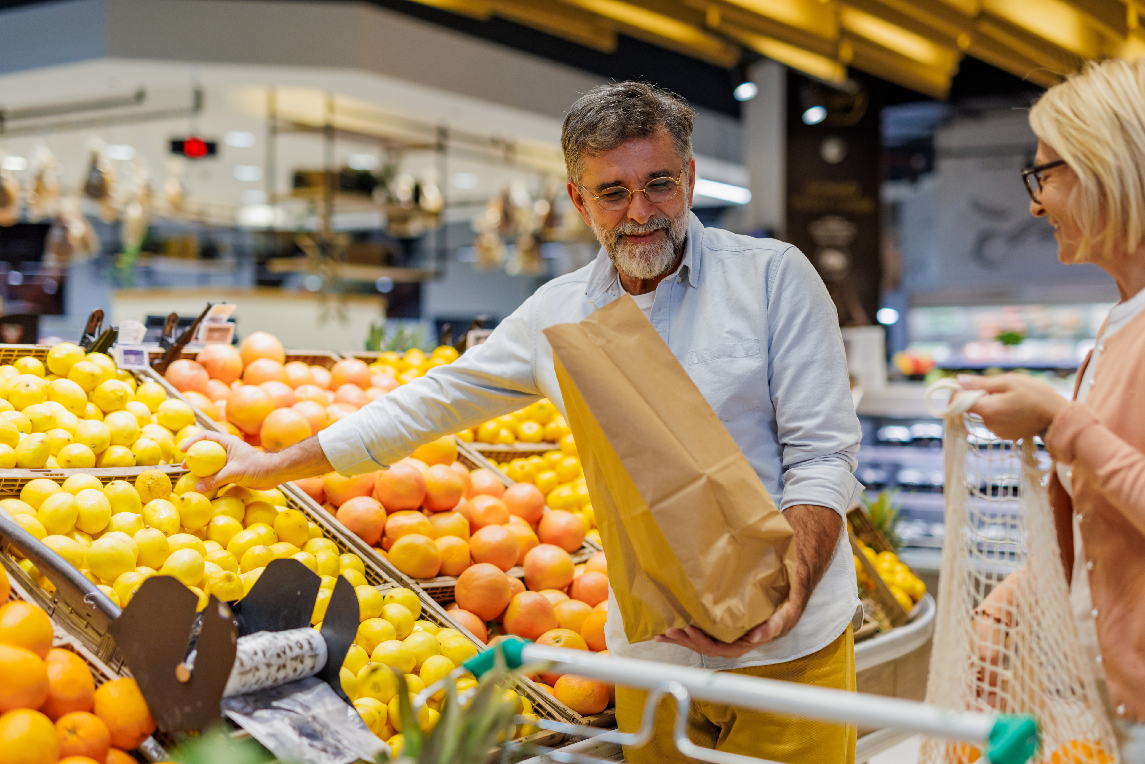 Man shopping in the market.